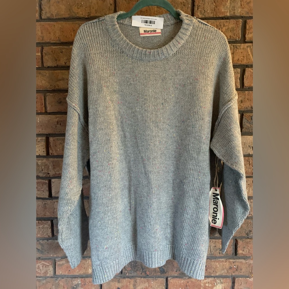 💥SALE💥 NWT Maroni Grey Speckled Sweater S - Picture 1 of 3